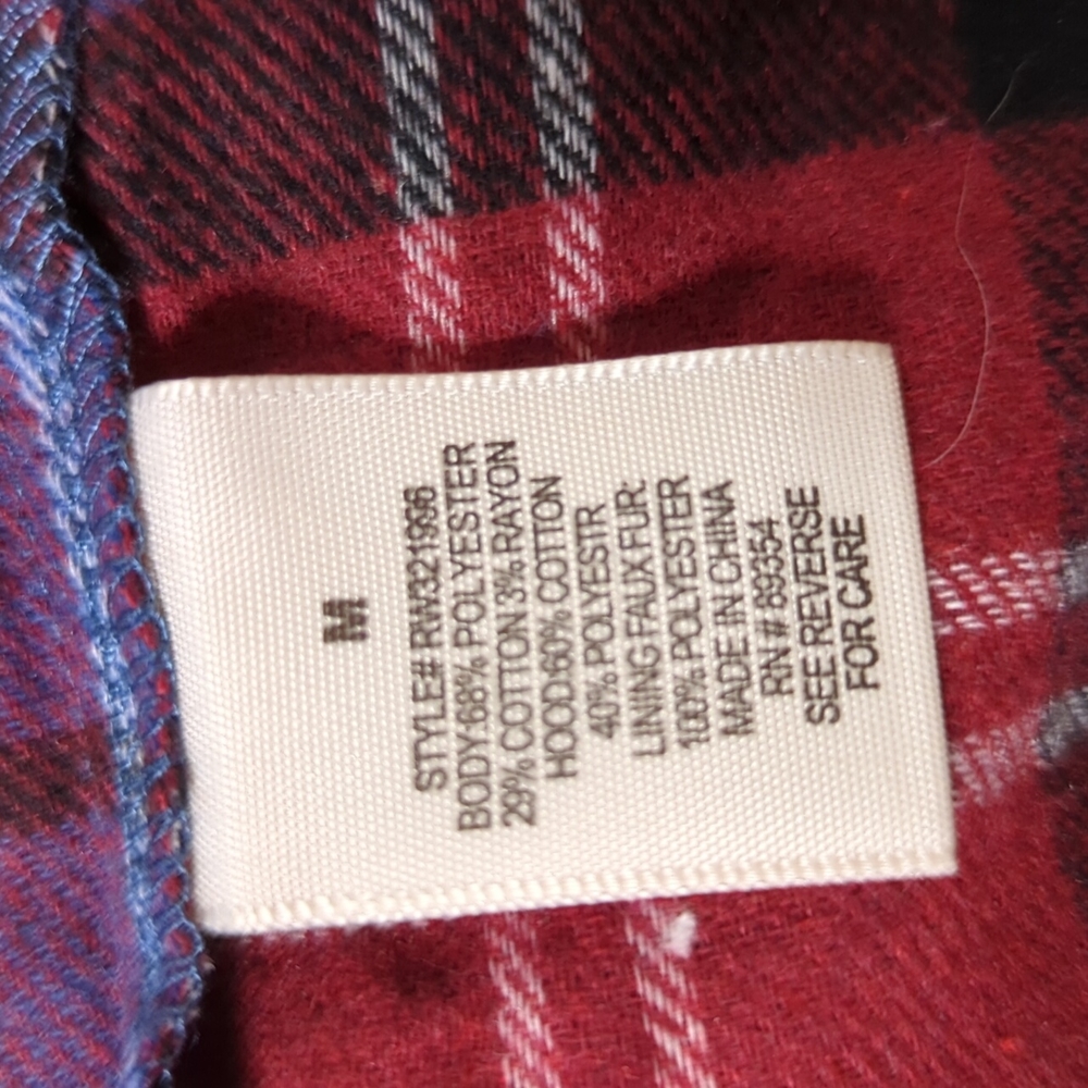 Flannel Hoodie Button Up | Men's M | OBO - Picture 4 of 4